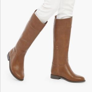 Lily Brown Knee Length Boot in Whiskey